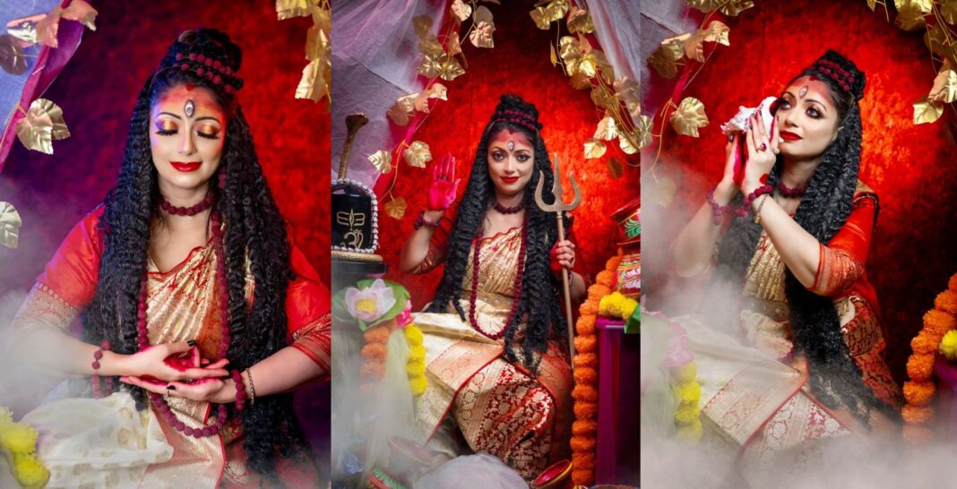 Queen Pamela Pal Das Graces Durga Puja Celebrations with Elegance and Devotion