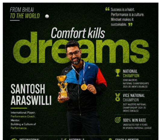 Why Santosh Araswilli Is More Than an International Table Tennis Player – He’s Building a Culture of Performance